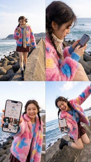 Nano Banana Pro 2x2 Grid Phone Screen Replacement JSON Prompt