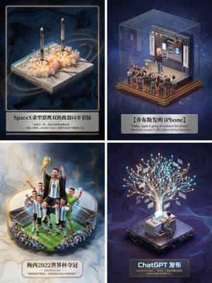 Museum-Grade 3D Diorama Poster for Historical Events