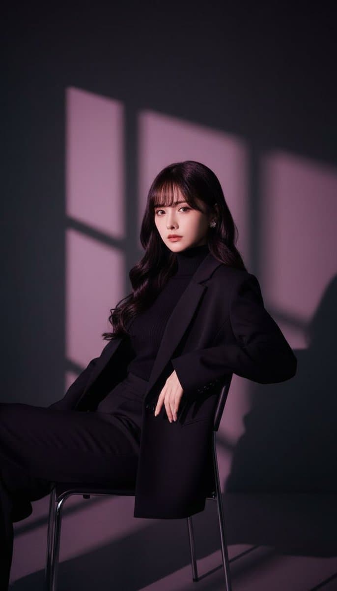 一位年轻女性的时尚电影肖像