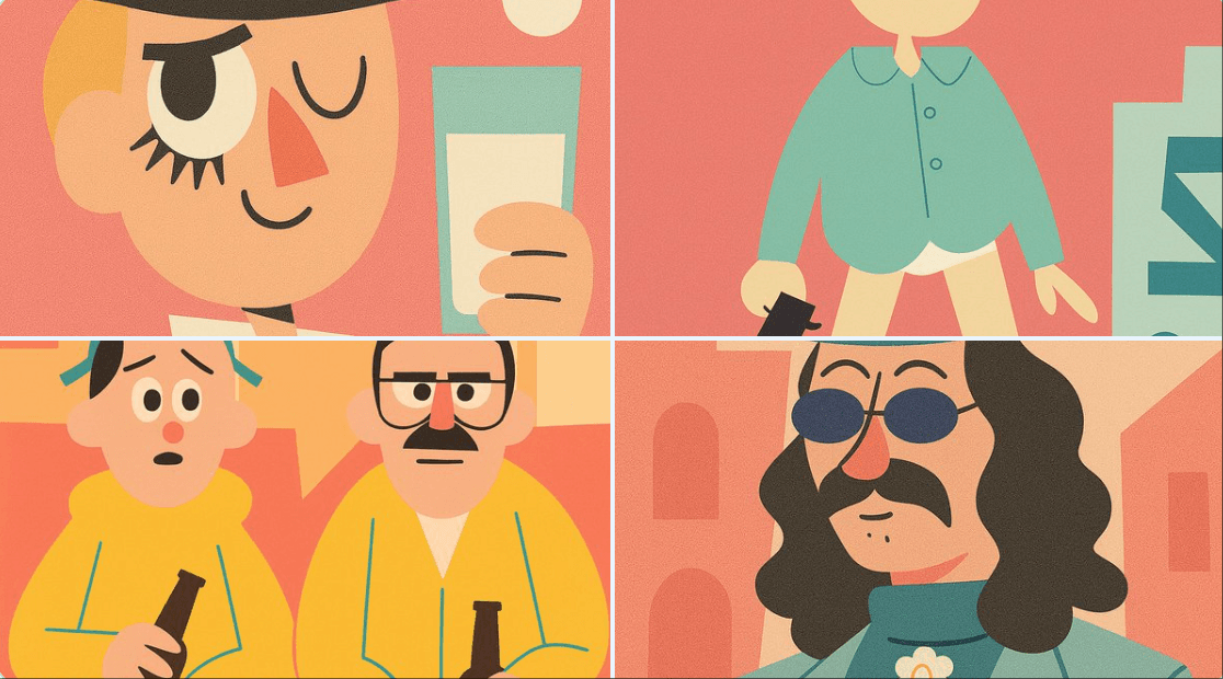 卡通现代风格插画